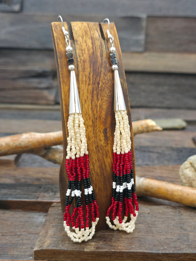 Zuni Beadwork Tassel Earrings by Aaron & Krystal Panteah