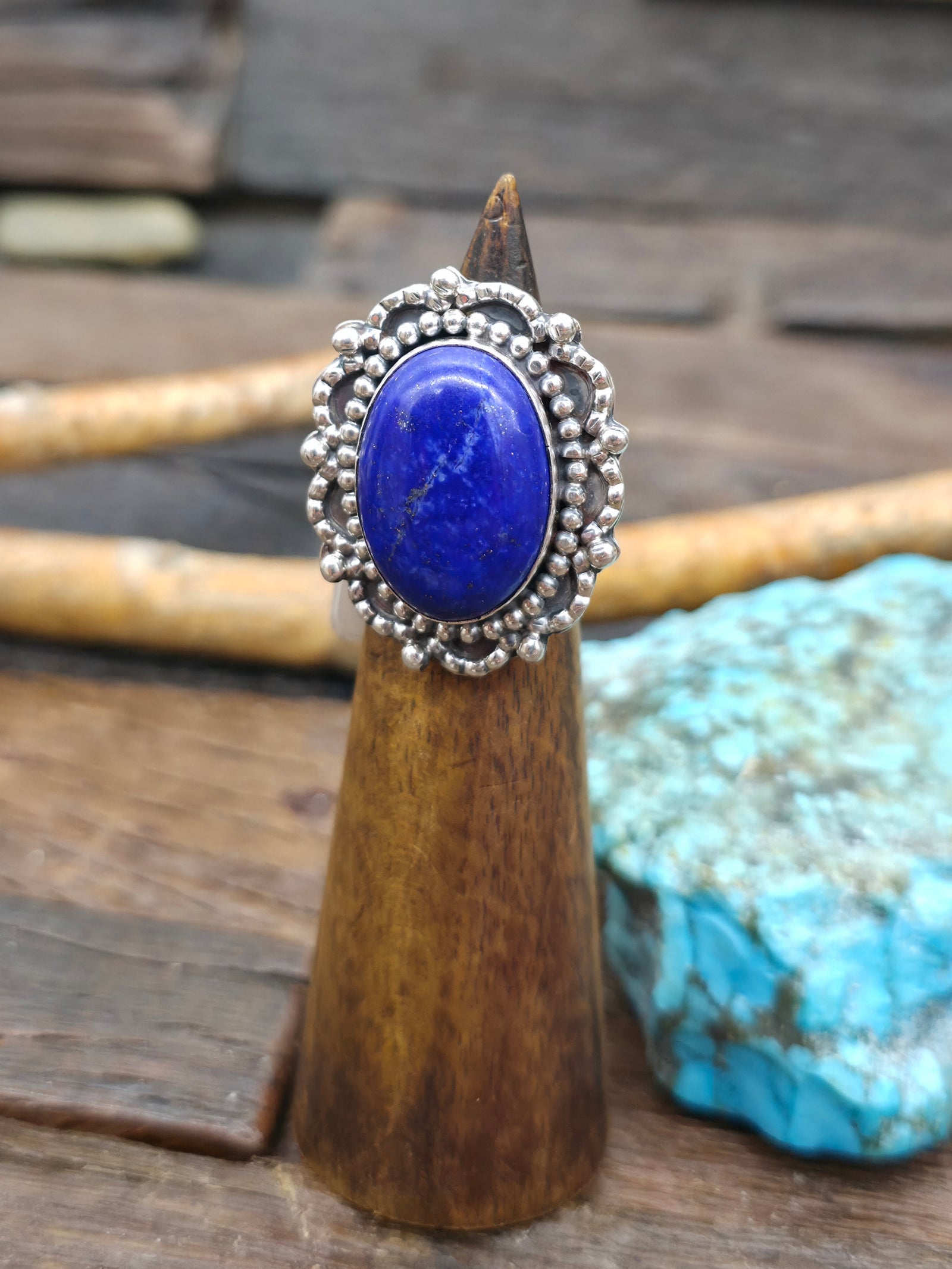Sterling Silver Lapis Lazuli Ring by Rosella Paxson - Size 6 1/2