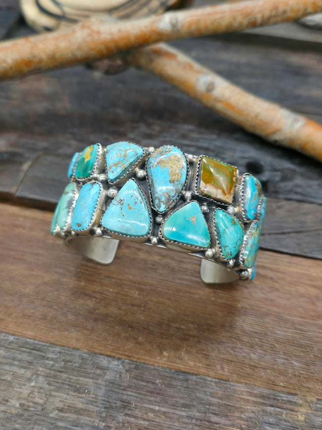 Turquoise Sterling Silver Bracelet by Julia Etsitty - 6 1/2 in.