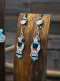 Sterling Silver Maiden Inlay Necklace Earrings Set by Joyce Wasita - 18 in.