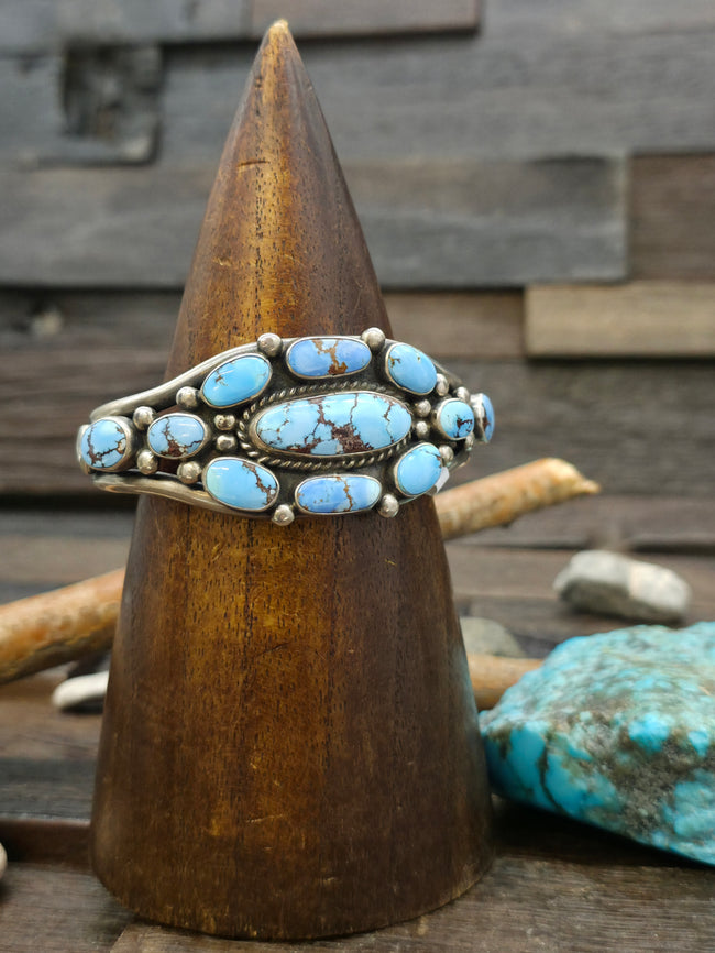 Sterling Silver Golden Hill Turquoise Cuff by Verdy Jake - 7 in. with Gap