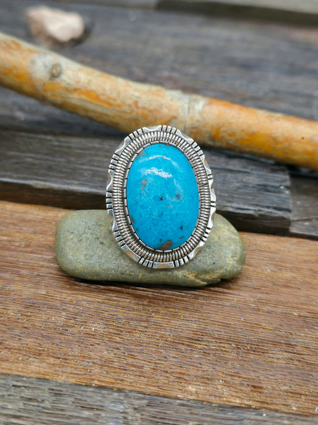 Sterling Silver and Turquoise Ring by Walter Vandever - Size 8