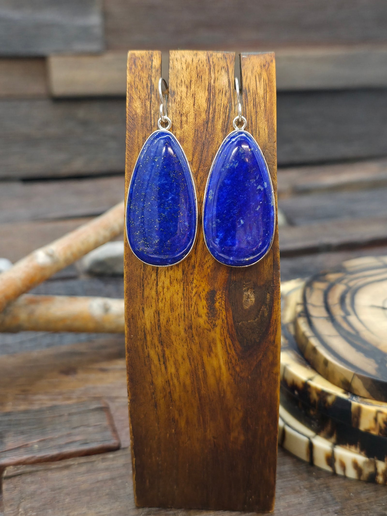 Sterling Silver Lapis Lazuli Hook Earrings