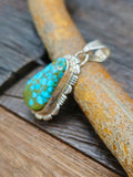 Sterling Silver Kingman Turquoise Teardrop Pendant by Nila Johnson