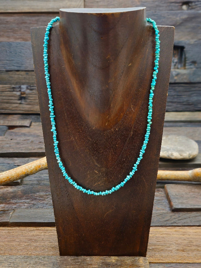 Small Turquoise Nugget Necklace 19 in