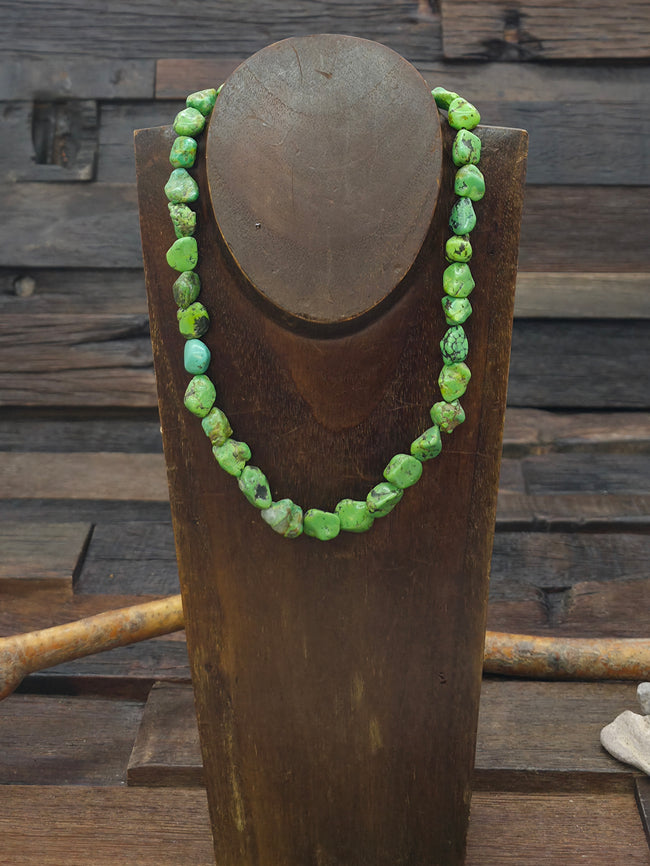 Green Sky Horse Turquoise Nugget Necklace - 17 in.