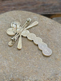 Turquoise and Jet Inlay Dragonfly Pin/Pendant by Emma E.