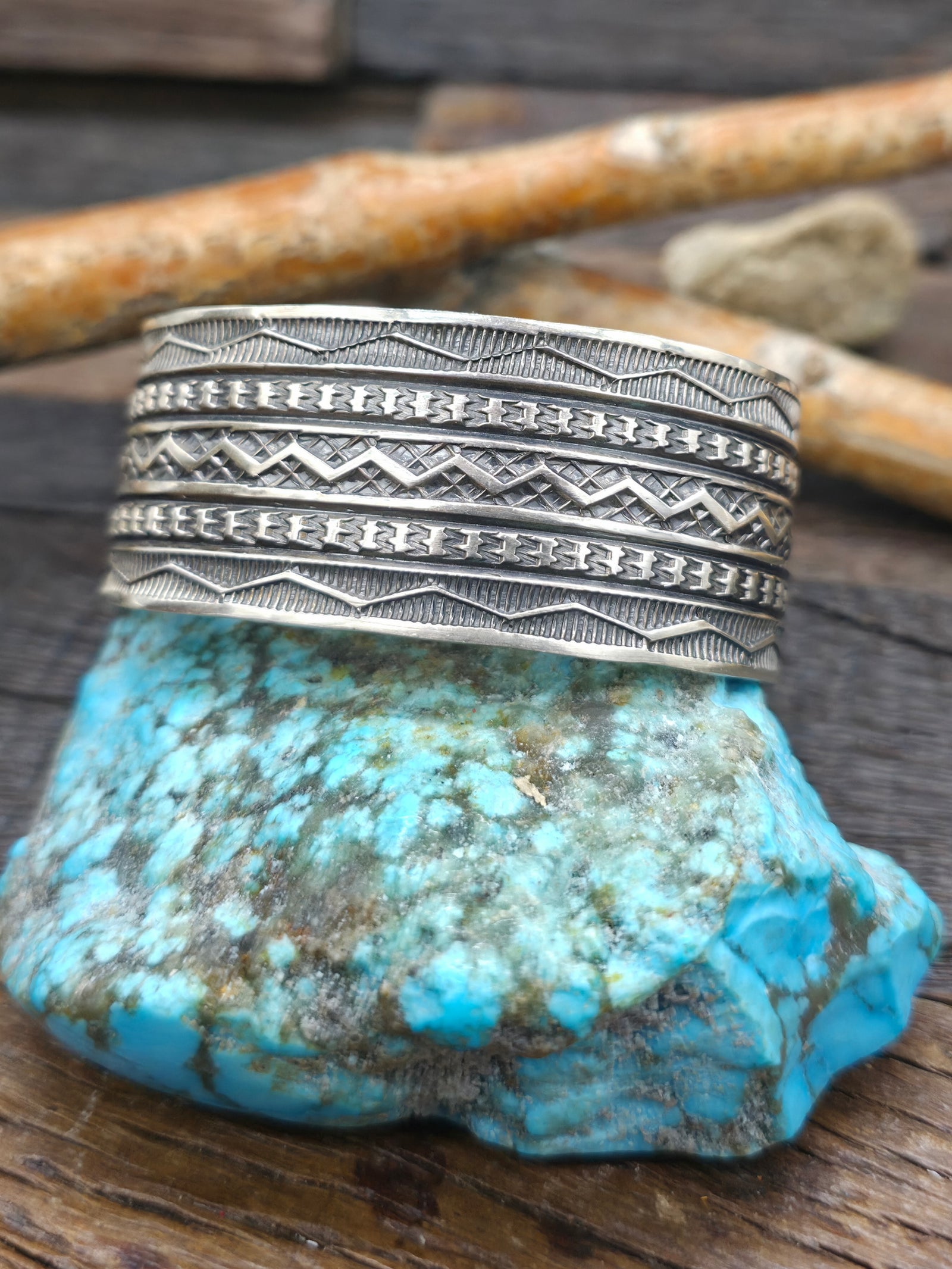 Stamped Sterling Silver Cuff Bracelet by Sunshine Reeves - 6 3/4 in. with Gap