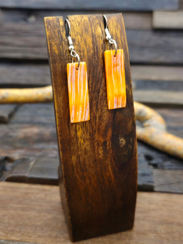 3 Stone Onyx and Sterling Earrings