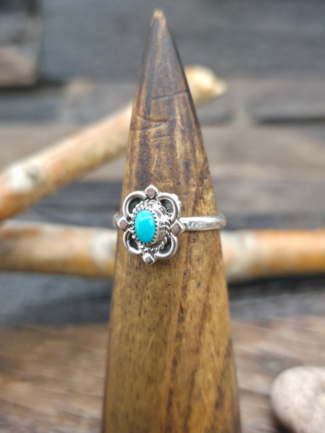 Sterling Silver Turquoise Ring by Hiram Largo - Size 10