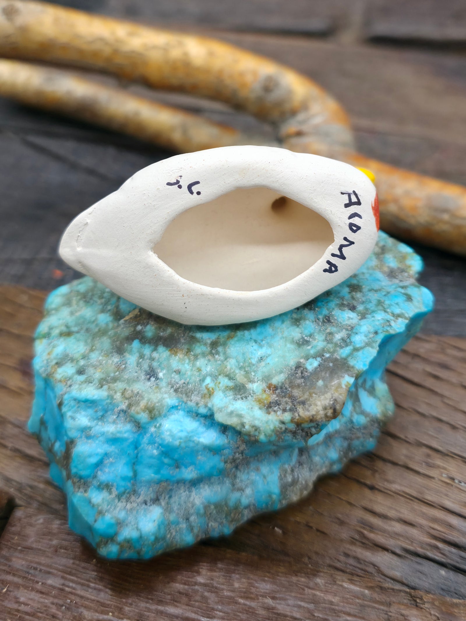 Mini Acoma Duck with Flower