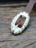 Seven Stone Turquoise Leather Buckle Bracelet