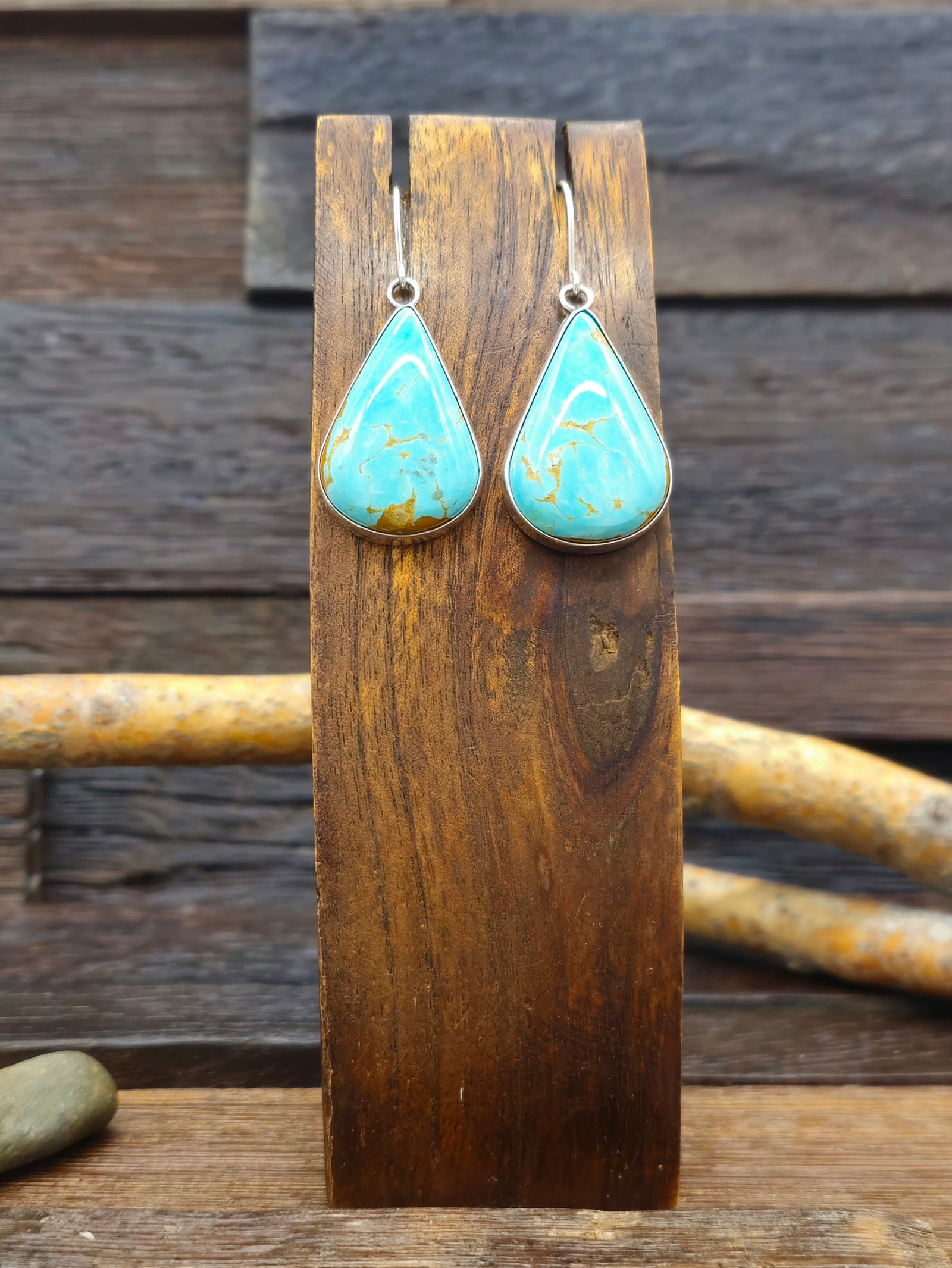 Sterling Silver Turquoise Earrings by Rena Begay