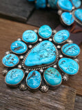 Sterling Silver Sleeping Beauty Turquoise Nugget Cluster Concho Belt - 44 in.