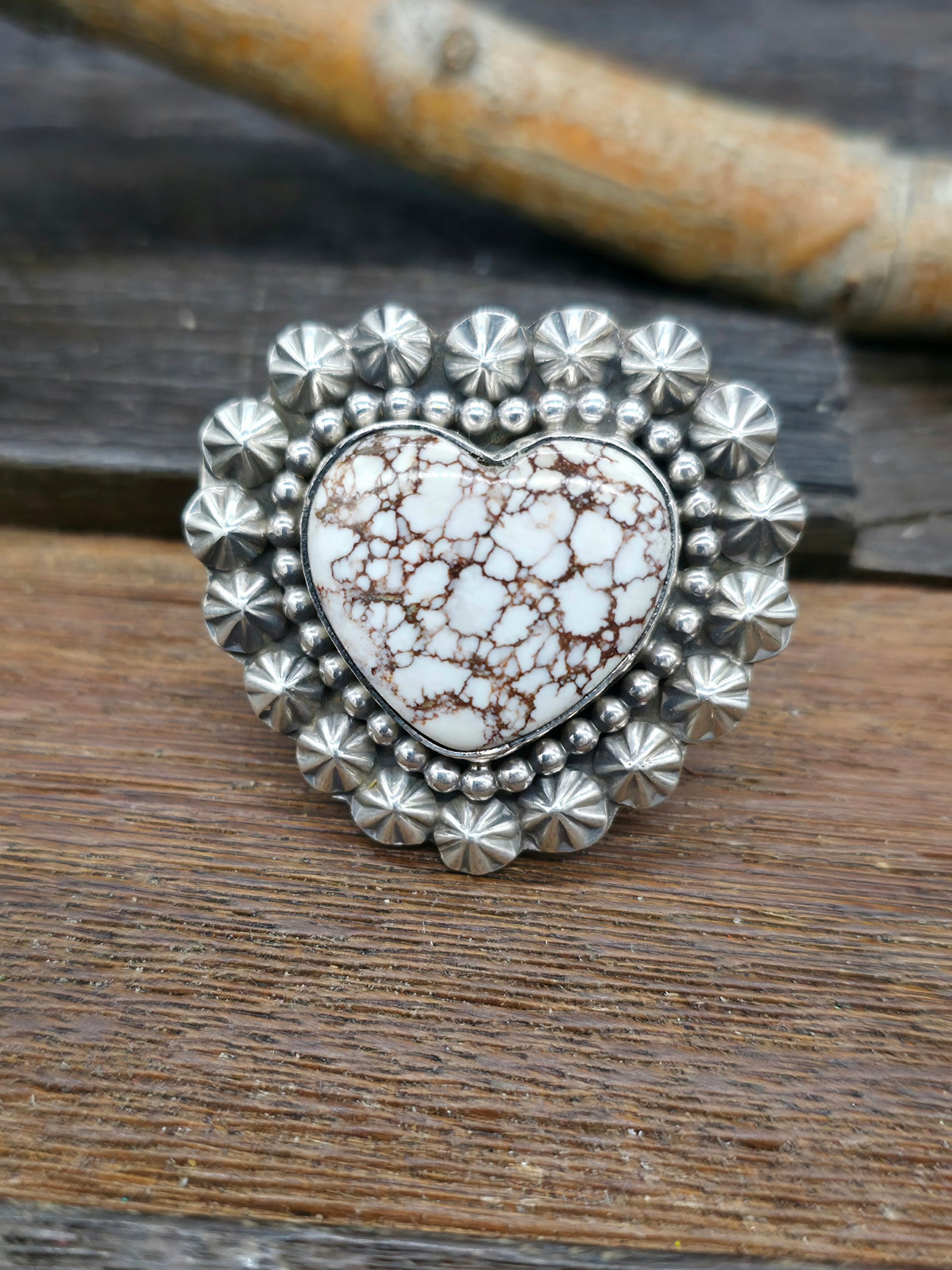 Wild Horse Sterling Silver Heart Ring by Rosella Paxton - Size 8