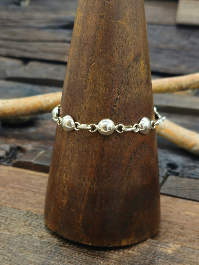 Sterling Silver Link Bracelet by Carlyne Apachito - 7 1/2 in.