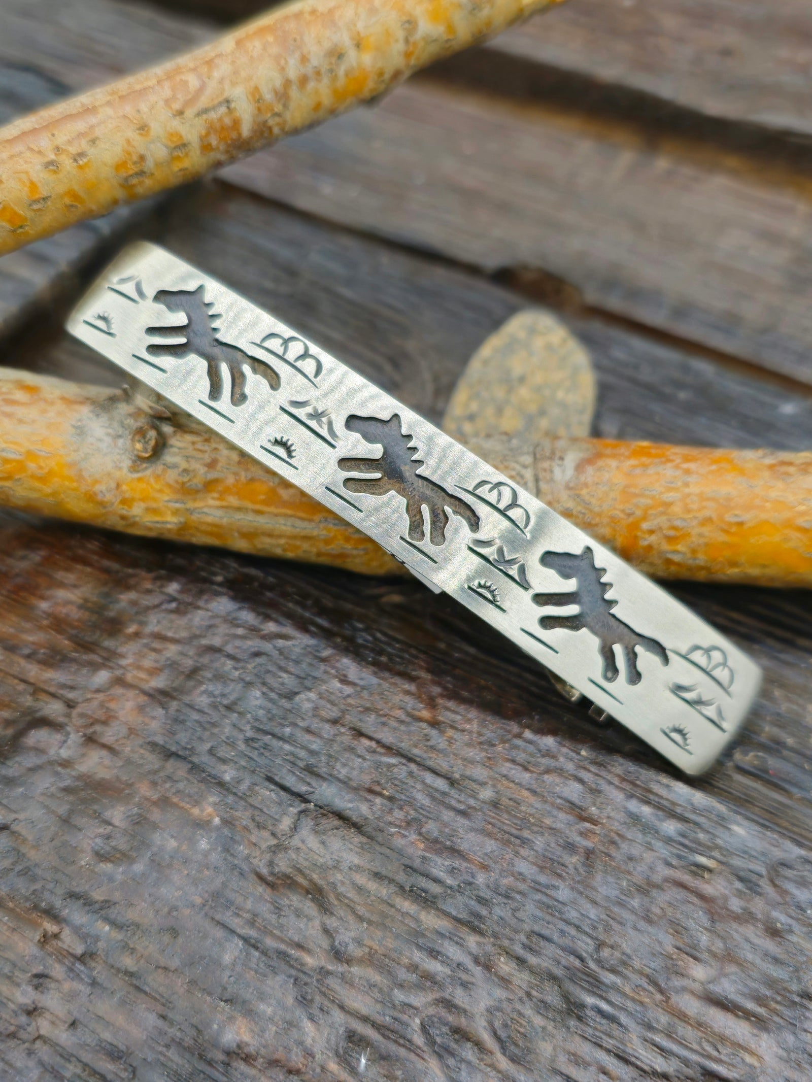 Sterling Silver Overlay Horses Hair Clip by Ralph Bia