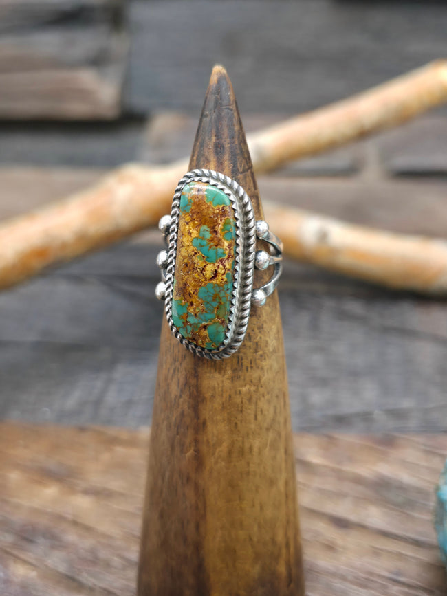 Sterling Silver Boulder Turquoise Ring by Rosella Paxson - Size 7 1/2