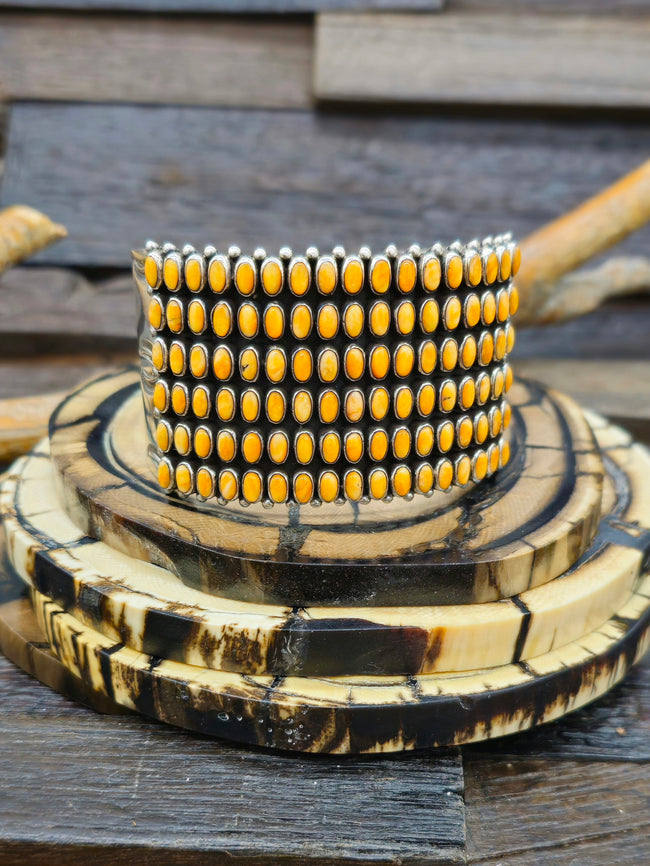 Sterling Silver Spiny Oyster Cuff by Dee Nez - 6 1/2 in.