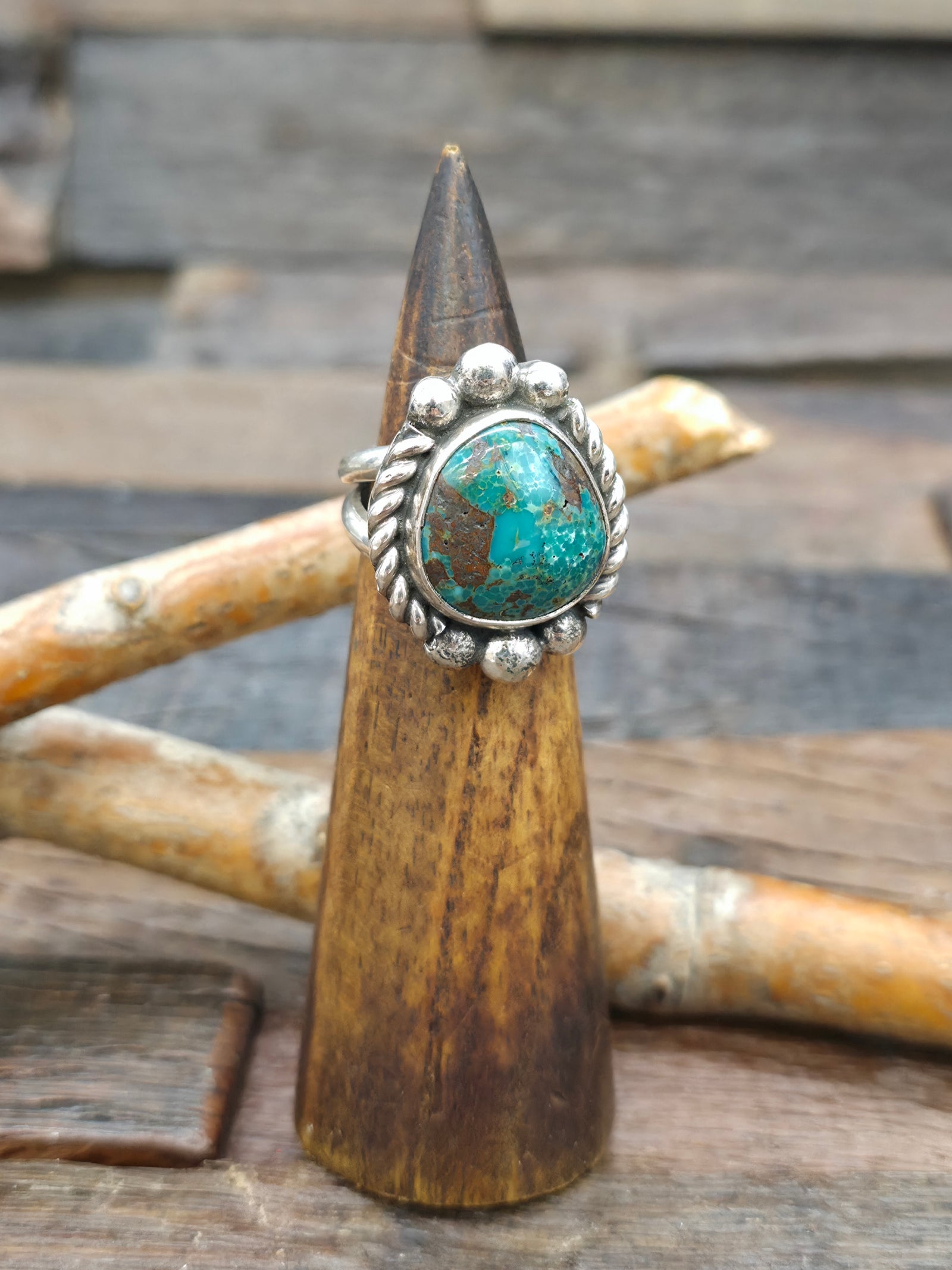 Adjustable Turquoise Statement Ring by Jacob Troncosa
