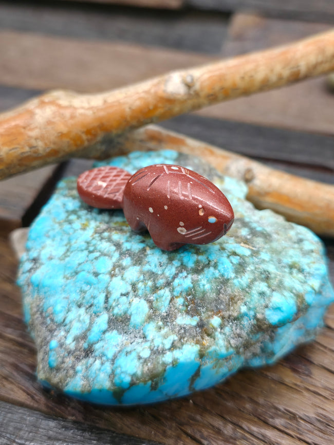 Hand Carved Beaver Fetish by Brandon Philips