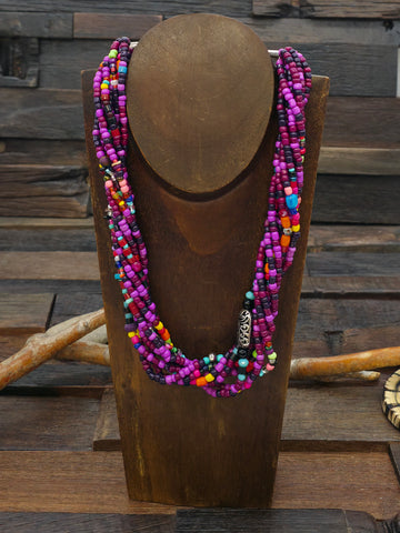 Blue Beaded Horsehair Hat Band - 40 in.