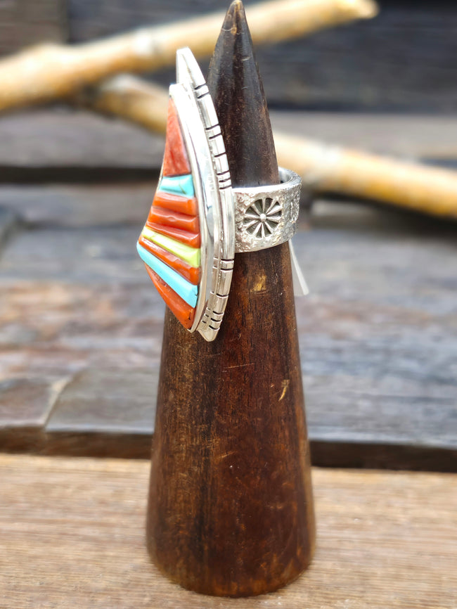 Adjustable Cobblestone Inlay Ring by David Tune