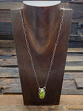 Palomino Turquoise Pendant Necklace on Oxidized Sterling Chain by Danny Henio 18 in.