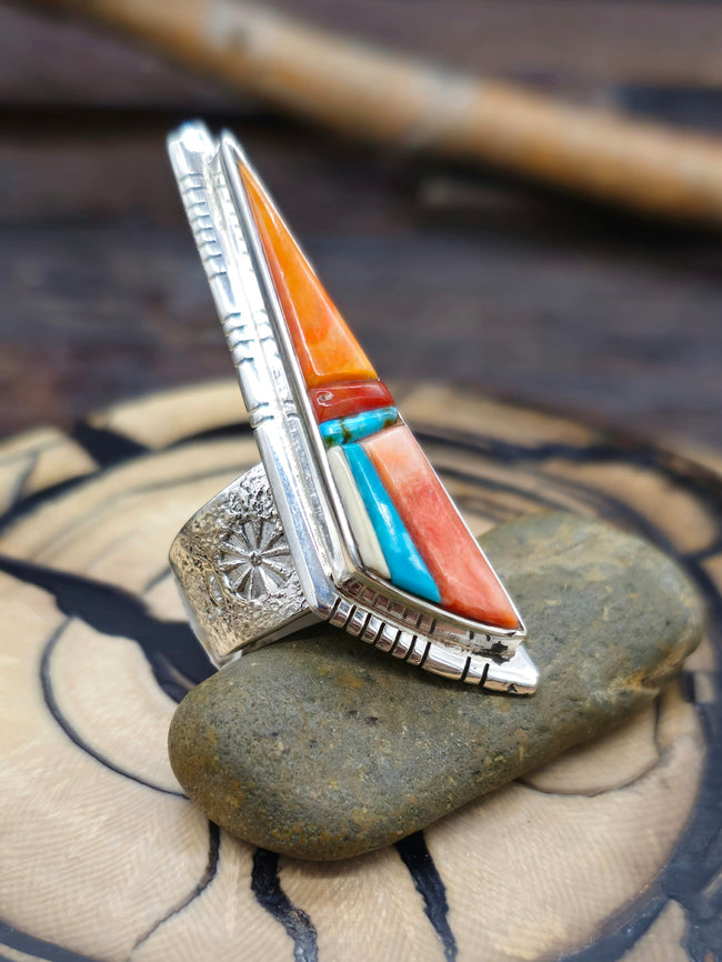Adjustable Cobblestone Inlay Ring by David Tune