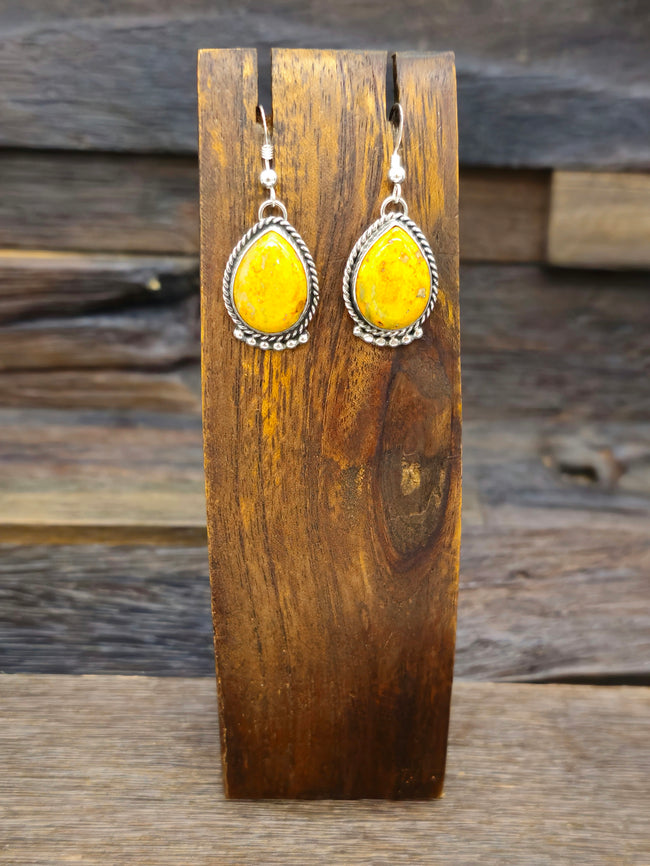 Teardrop Bumblebee Jasper Earrings