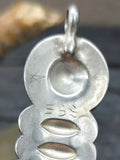 Repousse Stamped Sterling Silver Pendant by Edison Smith - 3 1/4 in. by 3/4 in.
