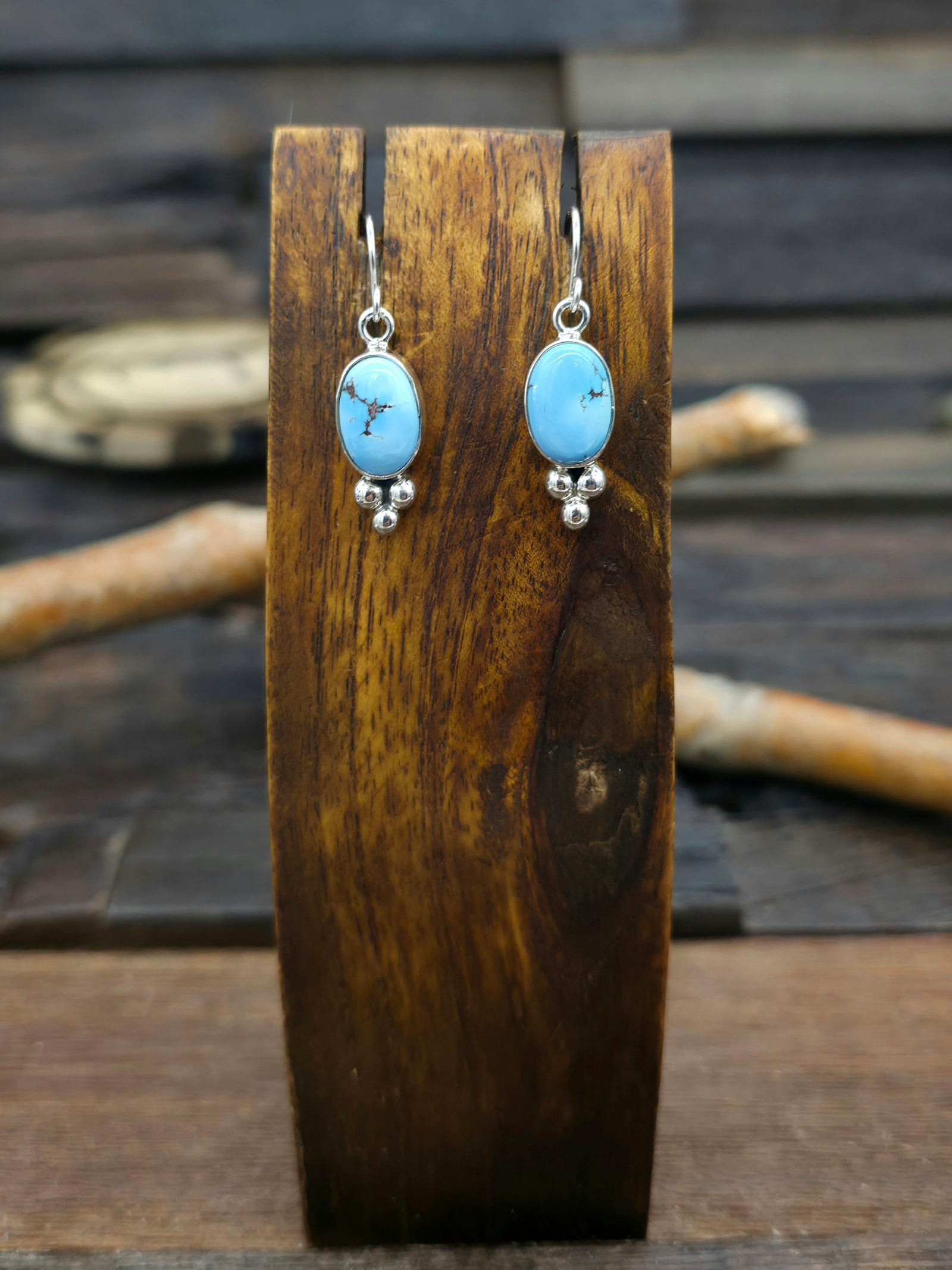 Golden Hill Turquoise Sterling Silver Hook Earrings