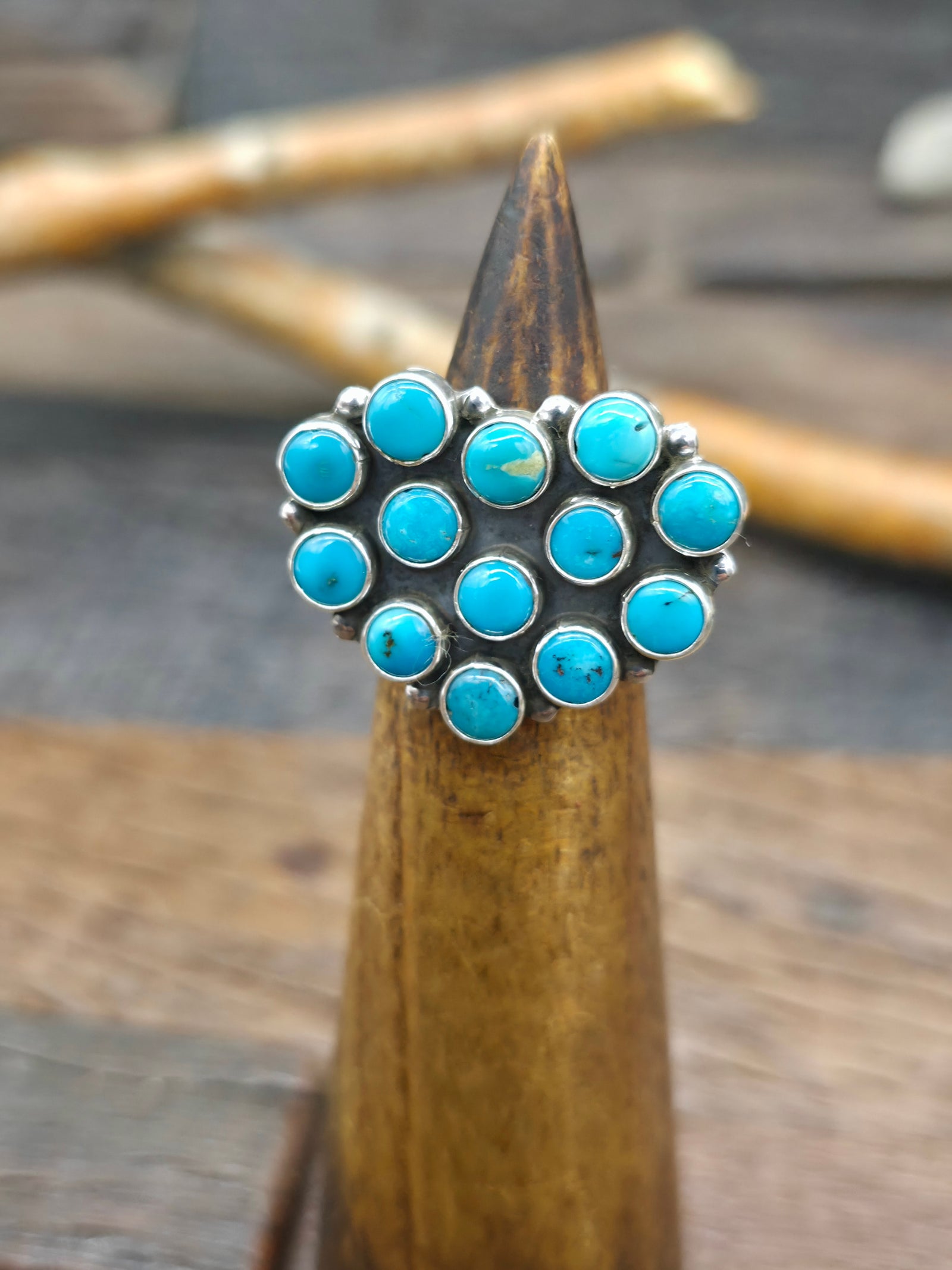 Sterling Silver Blue Turquoise Heart Ring by Martin Perry - Size 5 1/2