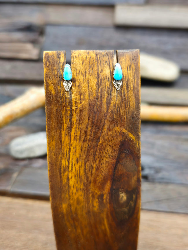 Vintage/Estate Turquoise Sterling Silver Post Earrings by Beverly Weebothee