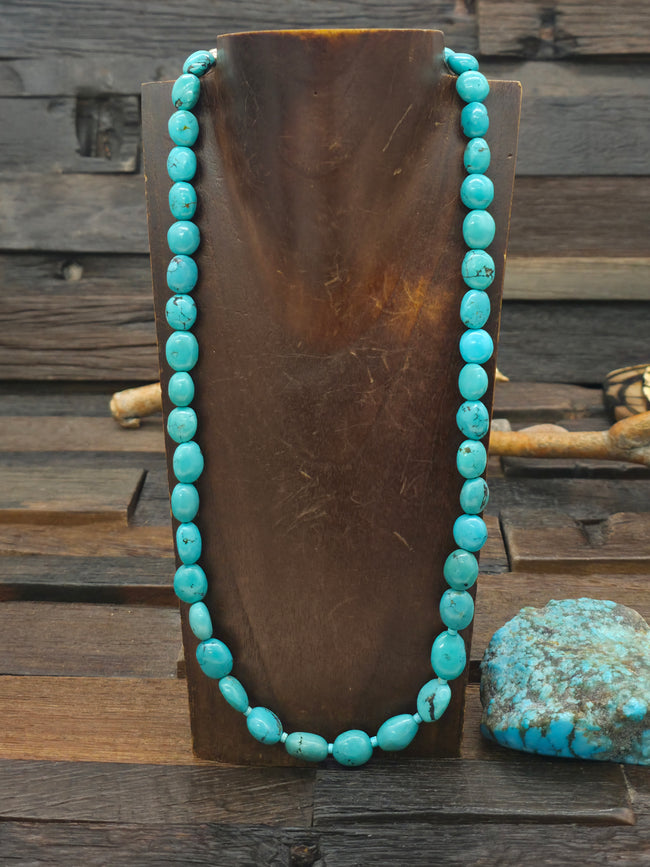 Sky Horse Turquoise Bead Necklace - 25 in.