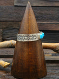 Three-Stone Bluebird Turquoise Sterling Silver Cuff by LaRose Ganadanegro - 6 1/2in.