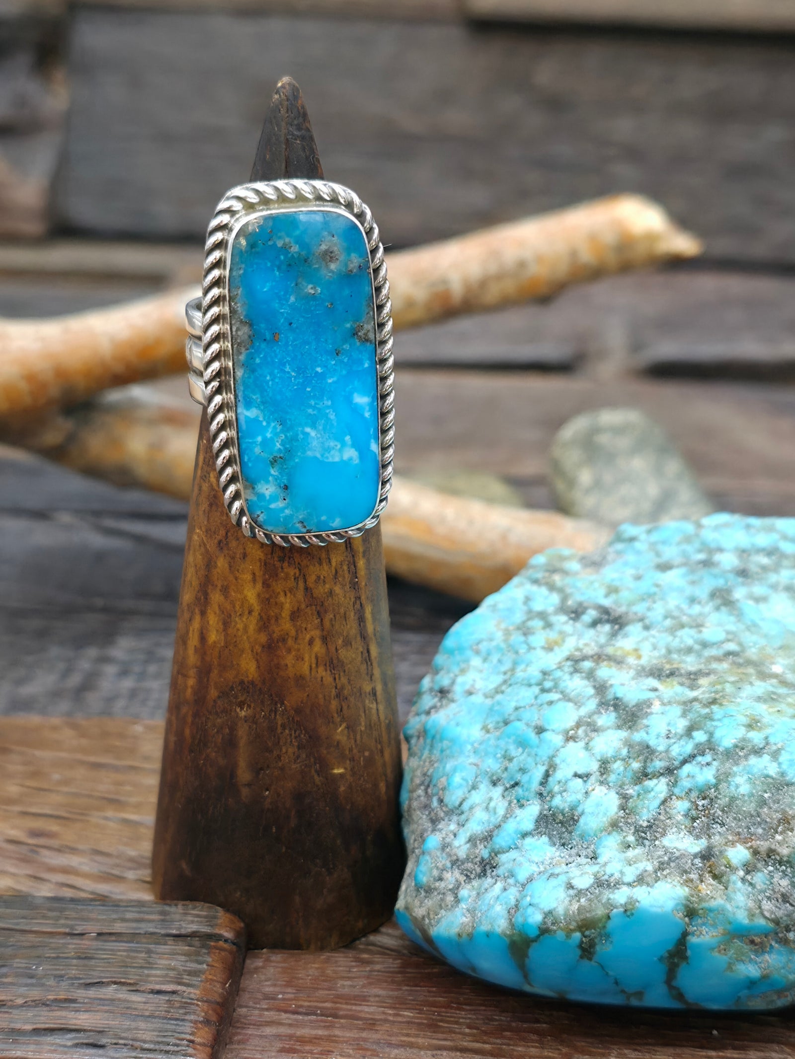 Sterling Silver Turquoise Ring by Roland Dixson - Size 5