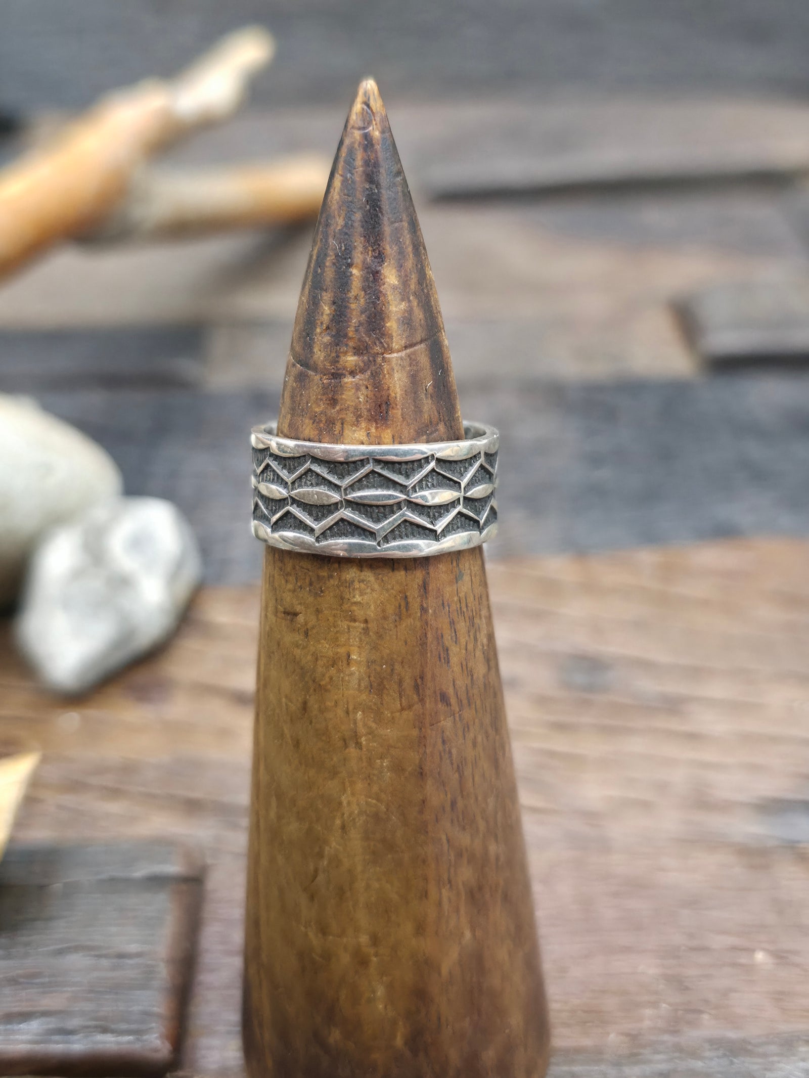 Stamped Sterling Silver Ring by Sunshine Reeves - Size 9 1/2
