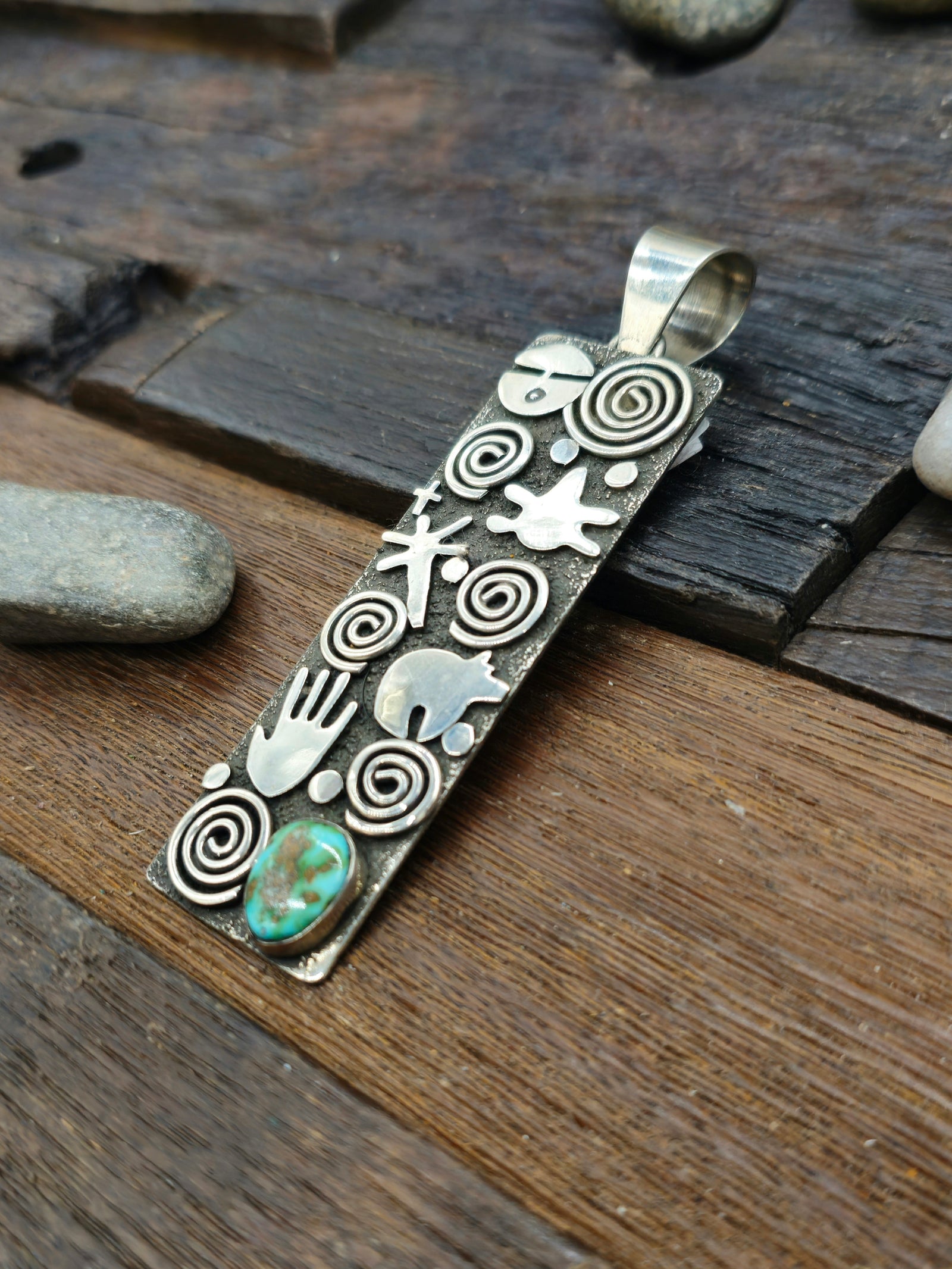 Alex Sanchez Sterling Silver & Turquoise Pendant