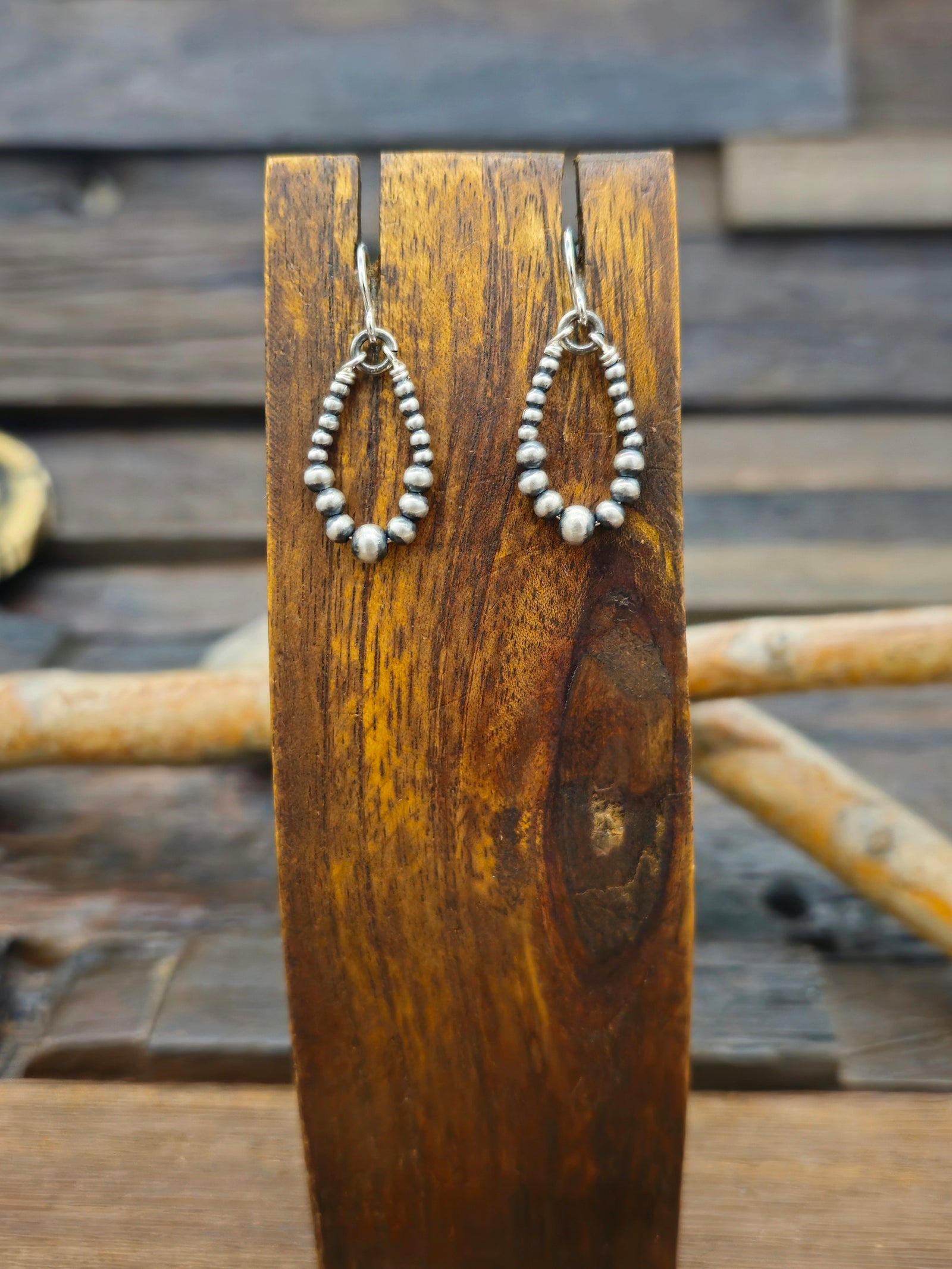 Mini Sterling Silver Bead Loop Earrings