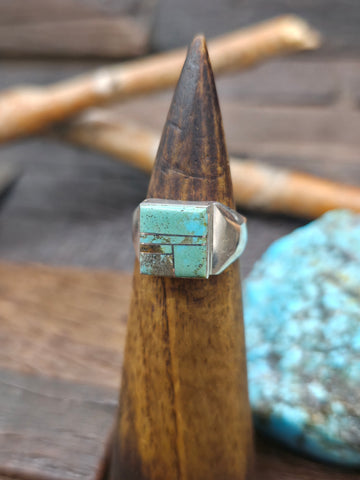 Sterling Silver Turquoise Wraparound Ring by Sheena Jack - Adjustable