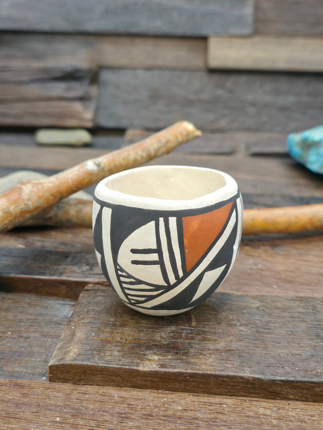 Mini Handmade Acoma Pot by Joyce Lucero - 1 1/2 in. by 1 1/2 in. by 1 1/2 in.