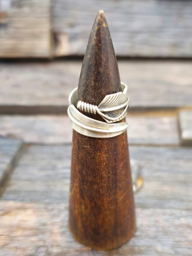 Sterling Silver Feather Ring by Chris Charley - Adjustable
