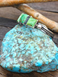 Five Stone Sterling Silver and Sonoran Turquoise Cuff - 6 1/4 in. w/Gap