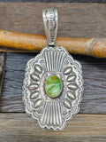 Vintage/Estate Stamped Sterling Silver Turquoise Pin/Pendant by Art Tafoya