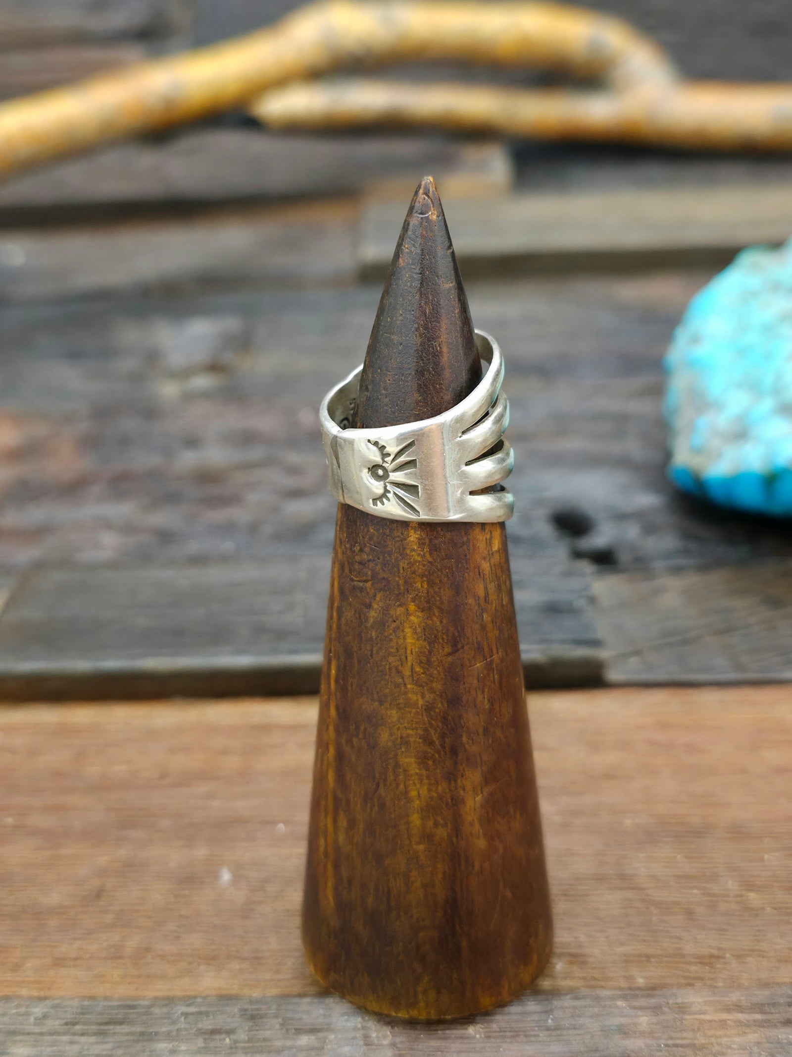 Stamped Sterling Silver Wide Band Ring - Size 8 1/2