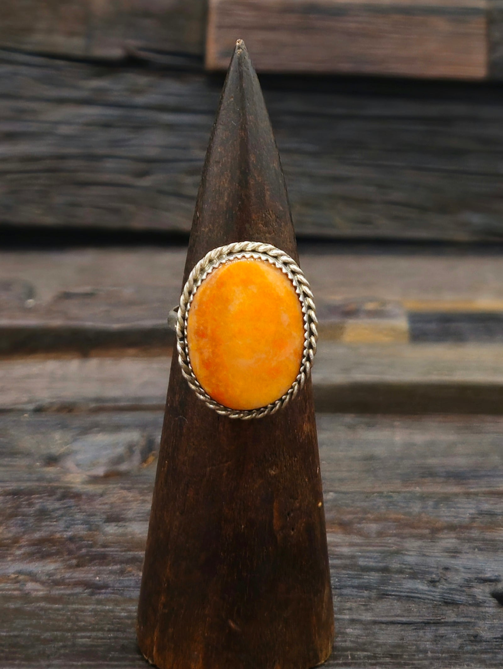 Oval Spiny Oyster Ring by Benny Benally - Size 12