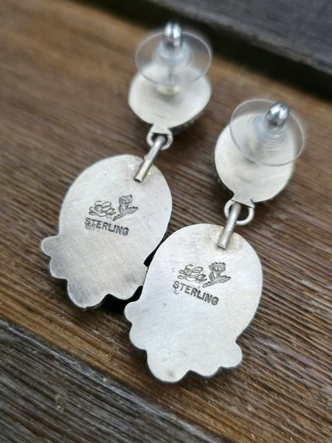 Blue Bird and Dry Creek Earrings by LaRose Ganadanegro