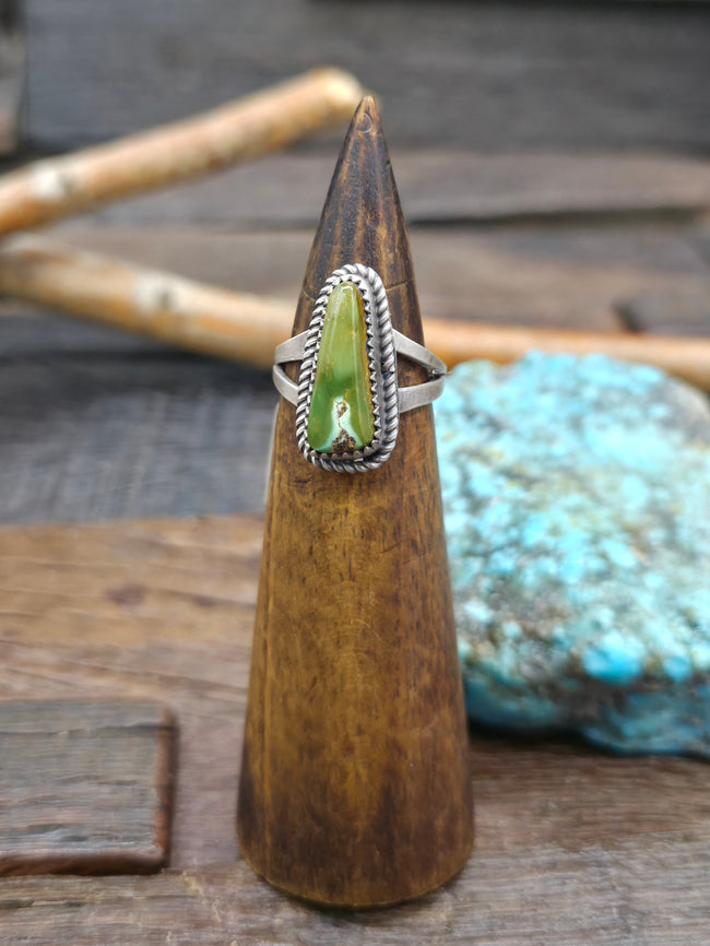 Sterling Silver Royston Turquoise Ring by L. Ganado - Size 7 3/4