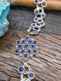 Sterling Silver Faceted Lapis Necklace by Dillion Cheama - 21 in. with 2 1/2 in. Drop